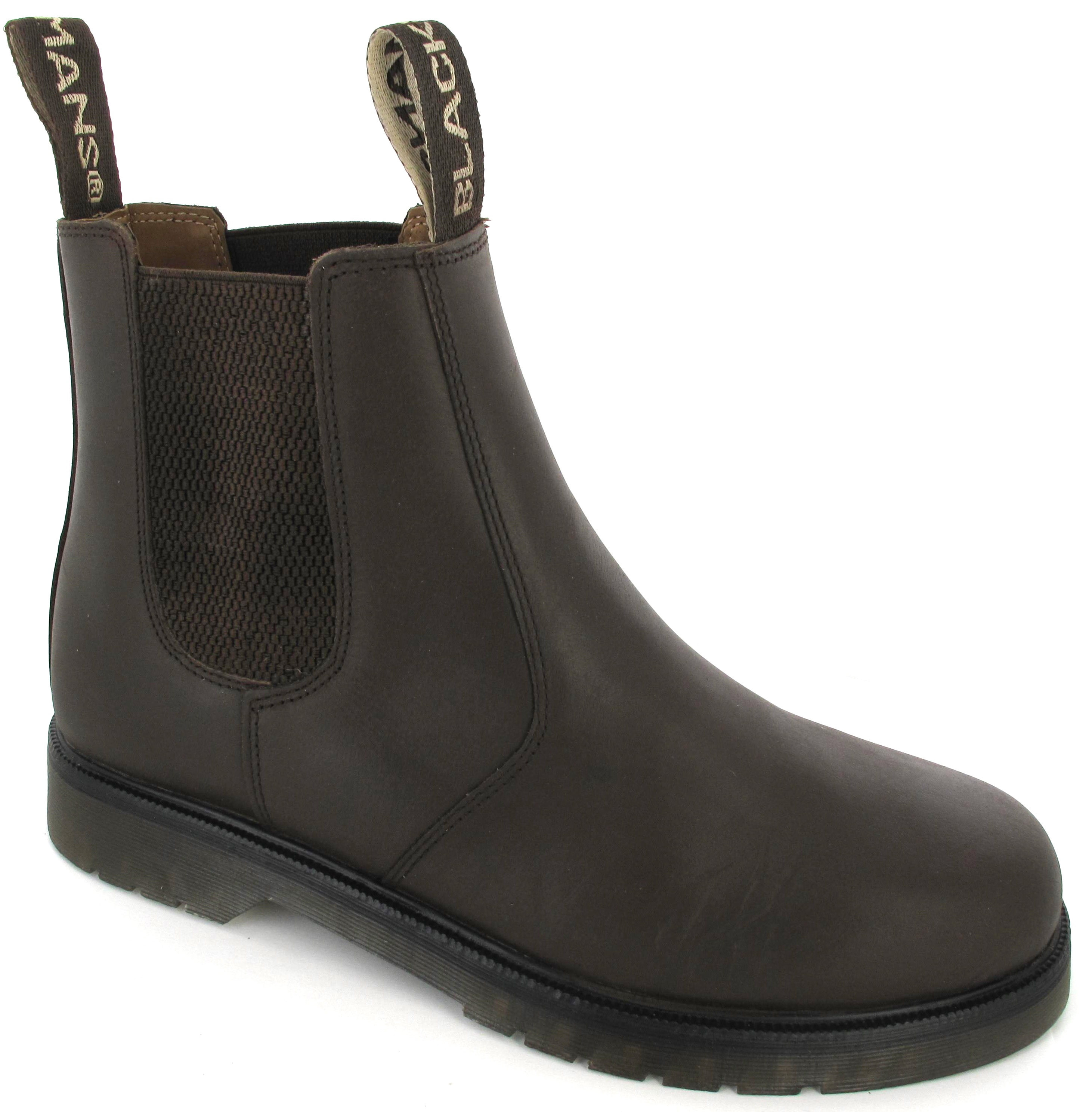 MENS LEATHER SLIP PULL ON CHELSEA DEALER GUSSET ANKLE BLACK WORK SMART